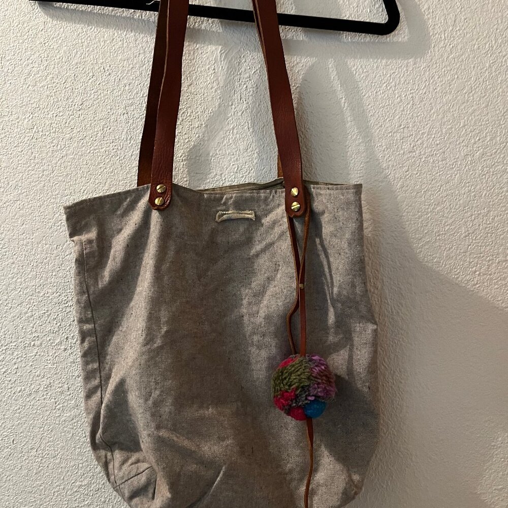 Locally made in San Francisco - stylish tote with leather straps